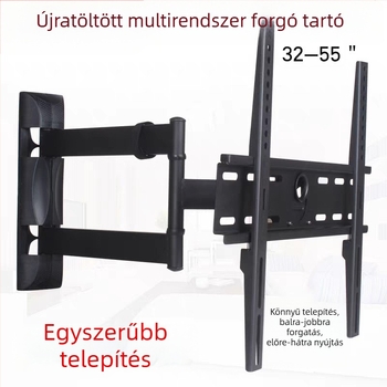 TV falra szerelhető konzol forgatható, teleszkópos 450 mm kinyúlás, vasból készült, teherbírás 15 kg felett