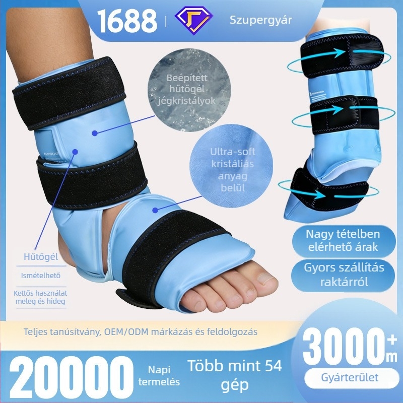 Láb- és boka hűtő jégpárna | jégkristály töltet, poliészter anyag, hordozható, 10 darabos csomag, 900 g, testreszabható feldolgozás