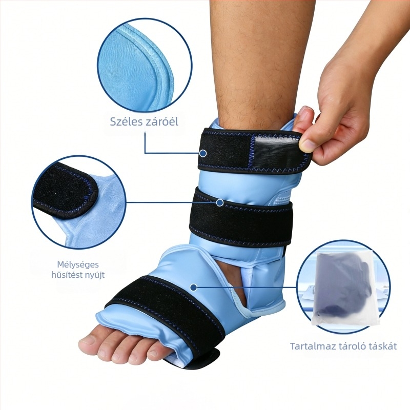 Láb- és boka hűtő jégpárna | jégkristály töltet, poliészter anyag, hordozható, 10 darabos csomag, 900 g, testreszabható feldolgozás