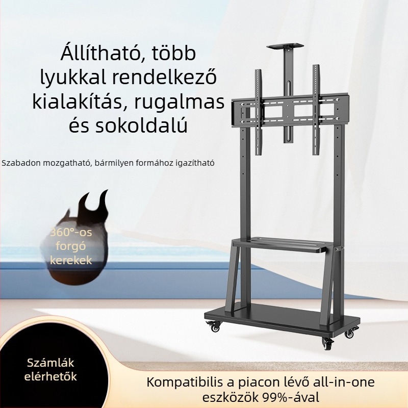 Univerzális mobil TV-állvány, padlóra álló, konferenciákhoz