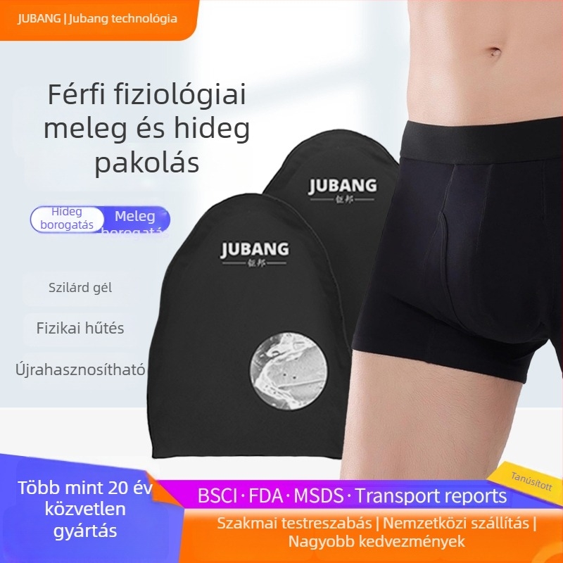 Genitális jégpárna a műtét utáni gondozáshoz, Jubang Lycra gél párna, tömör gél töltet, 140 g, újrahasználható, meleg és hideg kompresszió