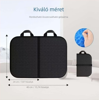 Gél ülőpárna - hordozható, összecsukható, vastagított; autóban, kültéren, otthon és irodában; anyag: szendvics szövet; töltet: TPE