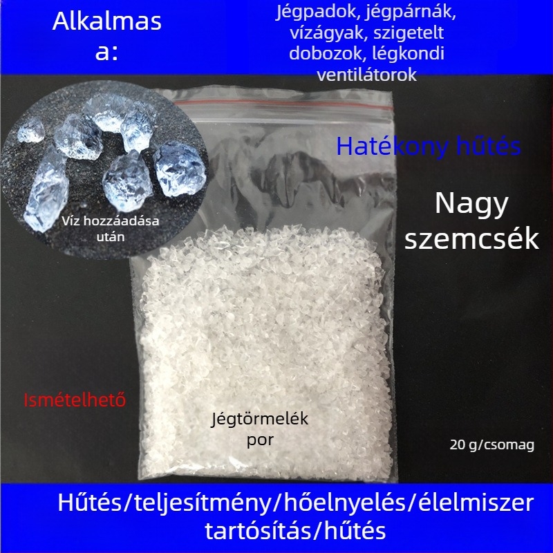 PVC anyagú jégkristályos hűtőpárna, töltet jégkristályokkal, újra használható a hőgutát megelőzésére