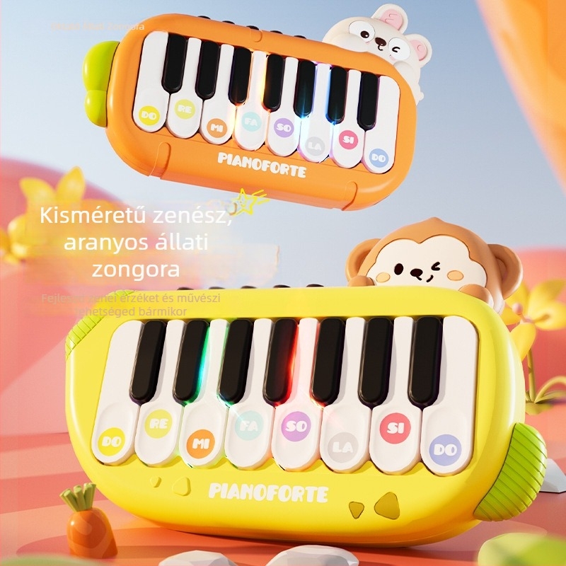 Kisgyerekeknek hordozható, többfunkciós elektromos zongora, korai oktatásra tervezve, 0–3 éveseknek, fejleszti a hallást