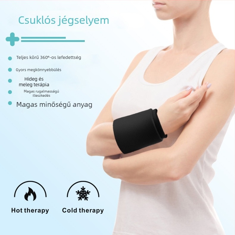 Csuklóhoz való jégcsomag, gél töltet, Lycra anyag, 171,5 g, meleg–hideg tömörítés, testreszabható gyártás