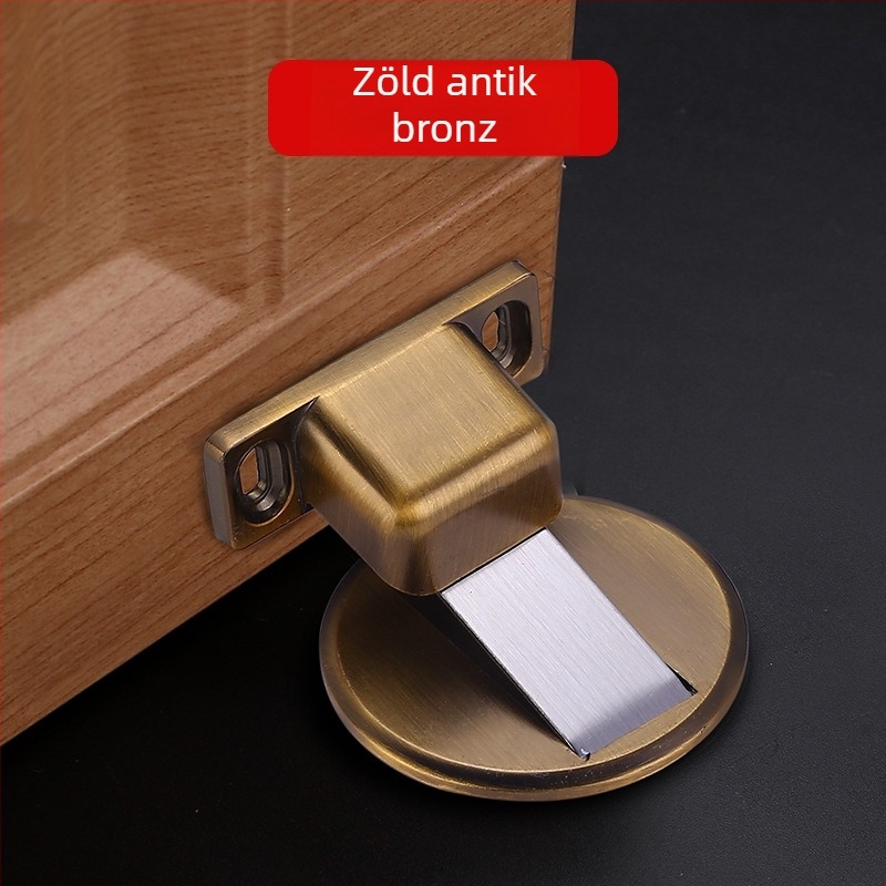Zink-ötvözetű mágneses ajtótámasz, talajra szerelve, modell 856, kézi működtetés