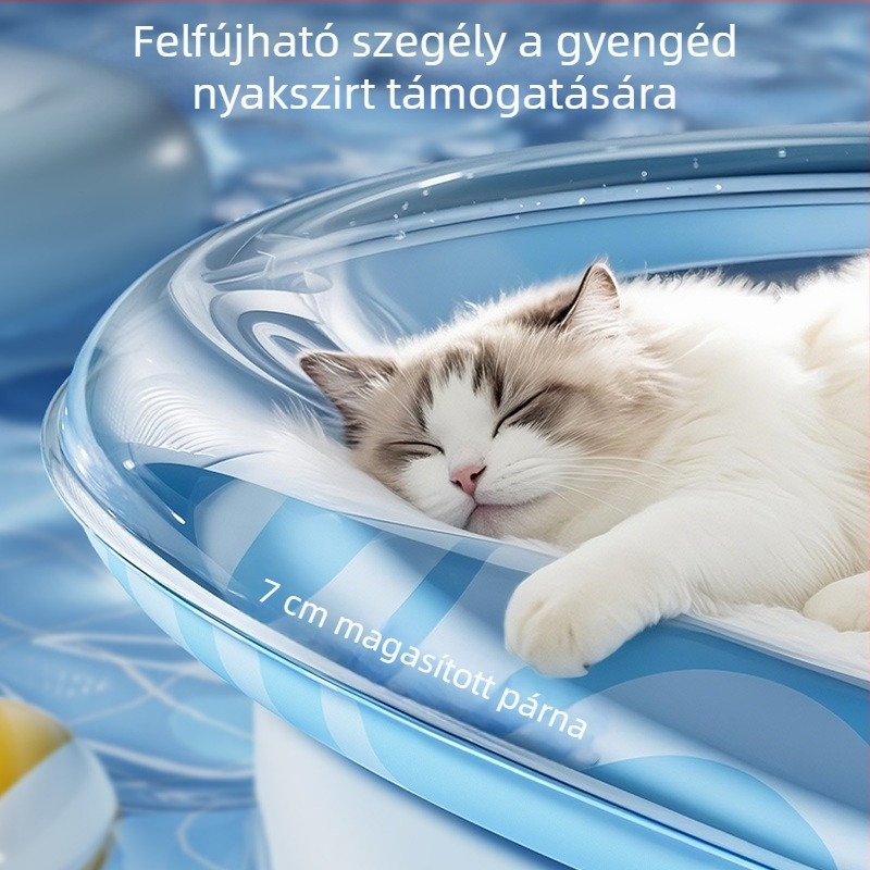 Macska felfújható hűtőpad, PVC anyag, karcolásálló, macskáknak (PVC; felfújható; hűtő; karcolásálló; macskáknak)