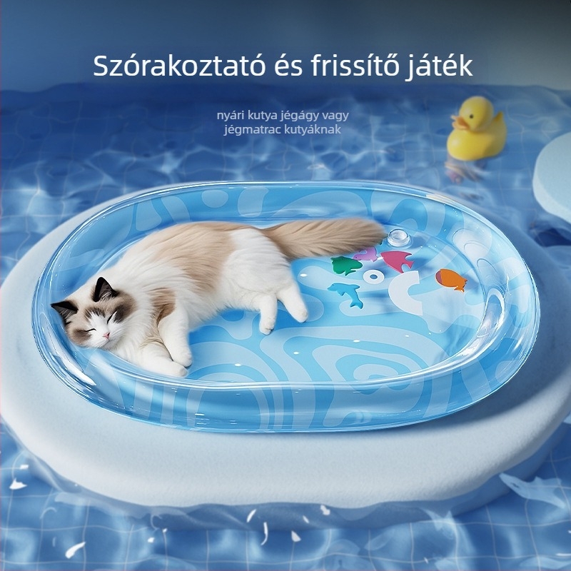 Macska felfújható hűtőpad, PVC anyag, karcolásálló, macskáknak (PVC; felfújható; hűtő; karcolásálló; macskáknak)