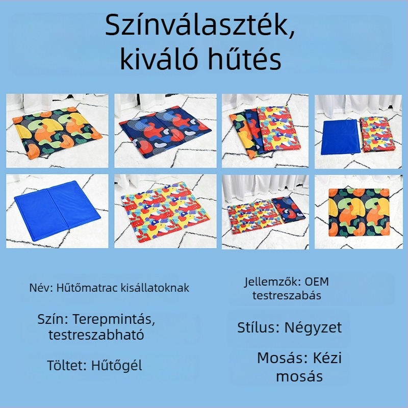 Hordozható nyári hűtőpad háziállatok számára, nyomtatott mintával macskáknak és kutyáknak — harapás elleni