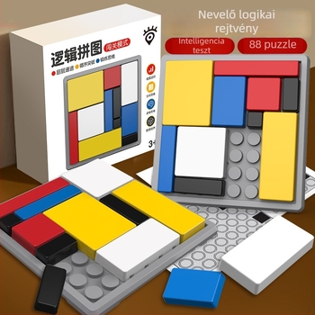Qilong Gyerekeknek Szóló Logikai Blokk Puzzle — Műanyag, Lapos Paneles Játék, Szellemi Fejlődés, 4–6 Évesek