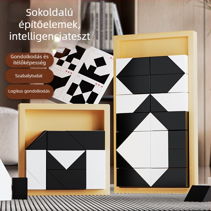 Qilong Gyerekeknek Szóló Logikai Blokk Puzzle — Műanyag, Lapos Paneles Játék, Szellemi Fejlődés, 4–6 Évesek