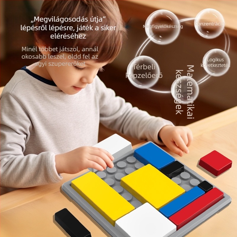 Qilong Gyerekeknek Szóló Logikai Blokk Puzzle — Műanyag, Lapos Paneles Játék, Szellemi Fejlődés, 4–6 Évesek