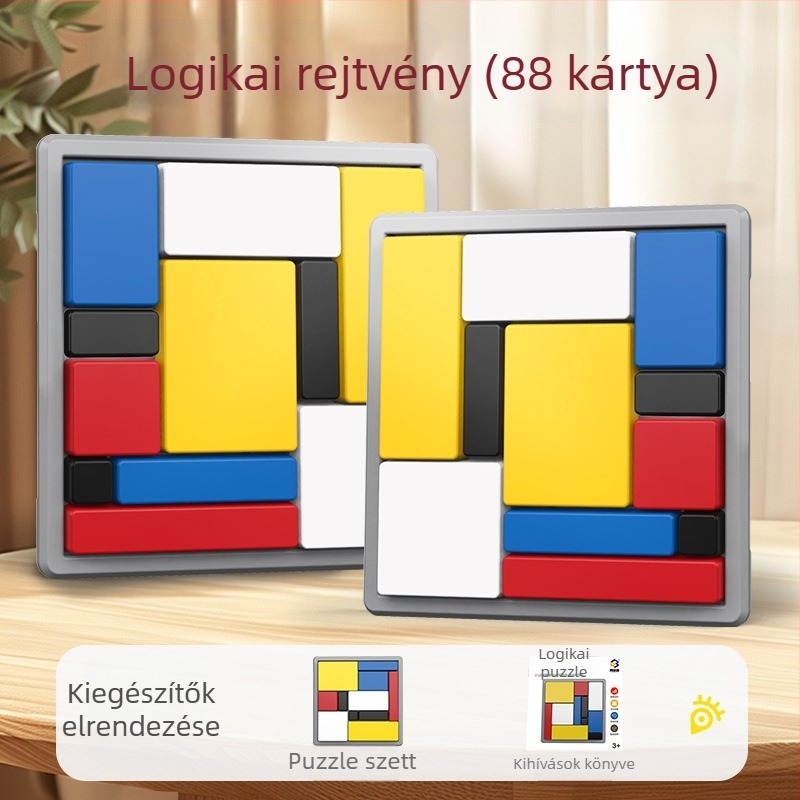 Qilong Gyerekeknek Szóló Logikai Blokk Puzzle — Műanyag, Lapos Paneles Játék, Szellemi Fejlődés, 4–6 Évesek