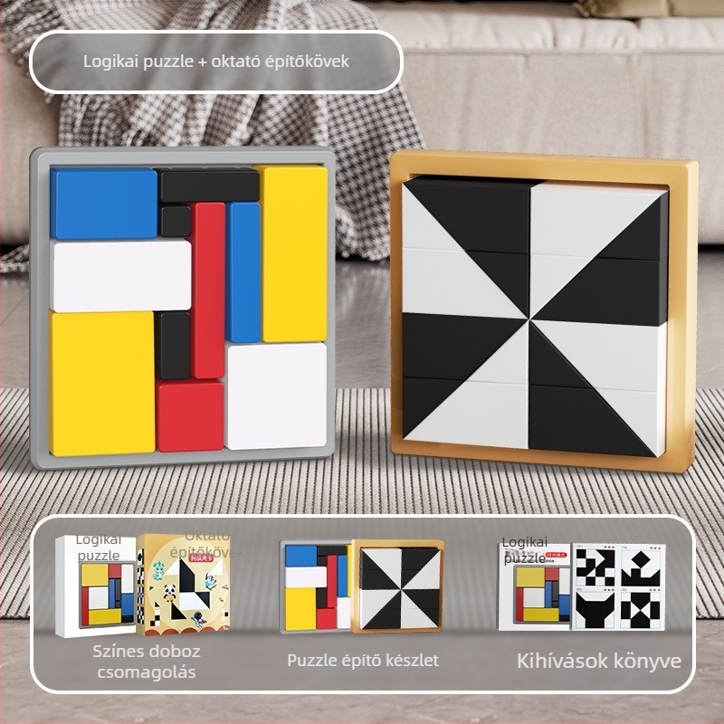Qilong Gyerekeknek Szóló Logikai Blokk Puzzle — Műanyag, Lapos Paneles Játék, Szellemi Fejlődés, 4–6 Évesek