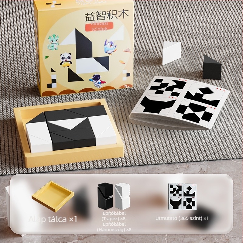 Qilong Gyerekeknek Szóló Logikai Blokk Puzzle — Műanyag, Lapos Paneles Játék, Szellemi Fejlődés, 4–6 Évesek