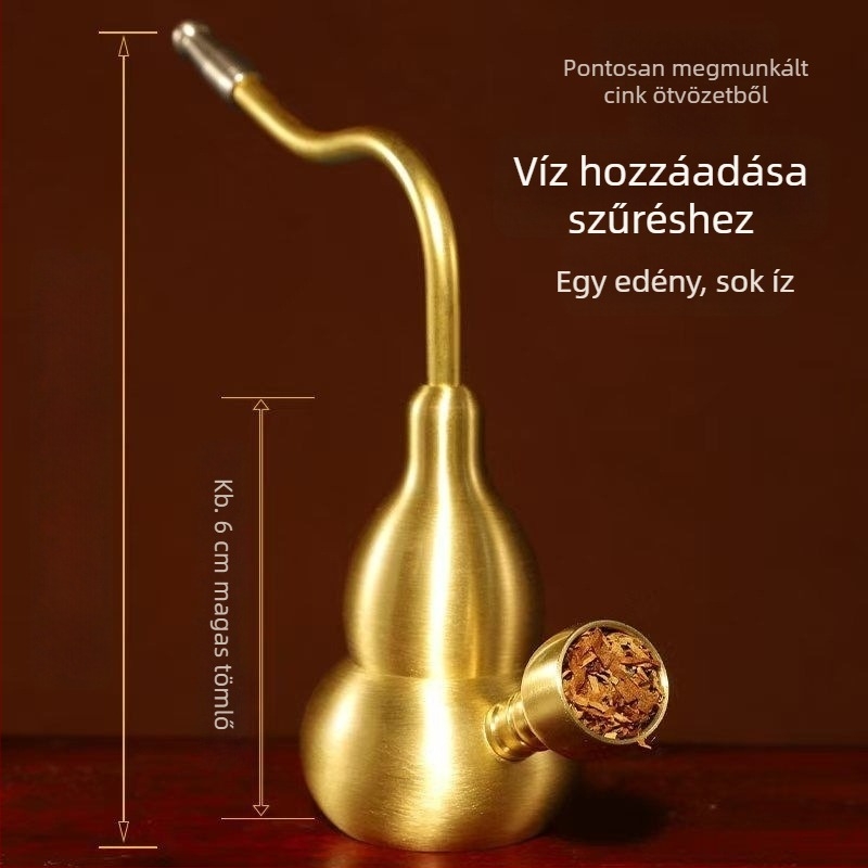 Réz narghila tök alakú, kettős funkciójú vízszűrő és négyműködésű dizájn