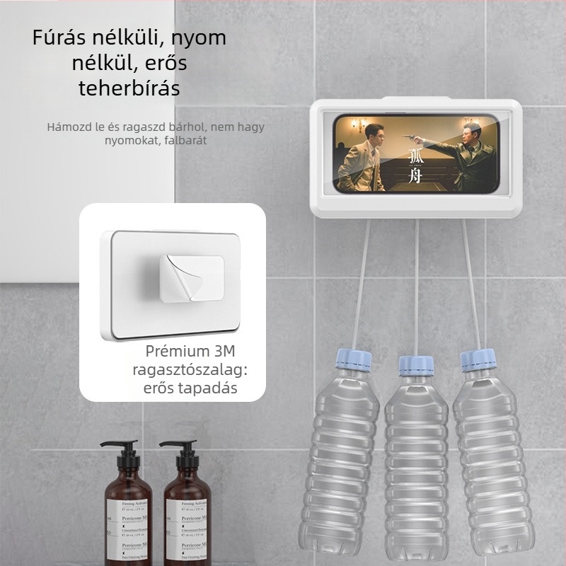 Fürdőszobai telefon tartó, műanyag, antivibrációs, aromaterápiás spray, általános stílus