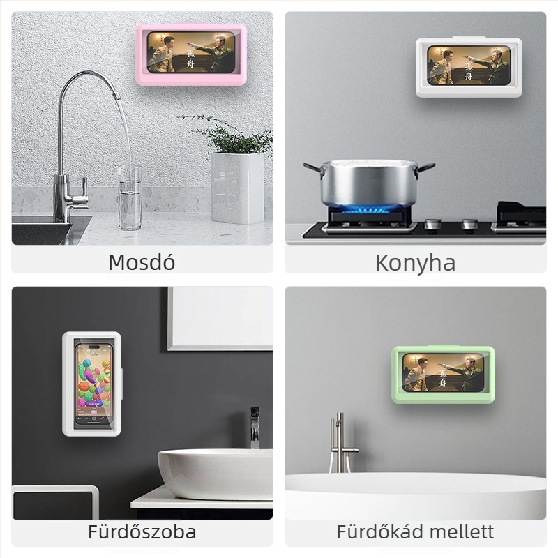 Fürdőszobai telefon tartó, műanyag, antivibrációs, aromaterápiás spray, általános stílus