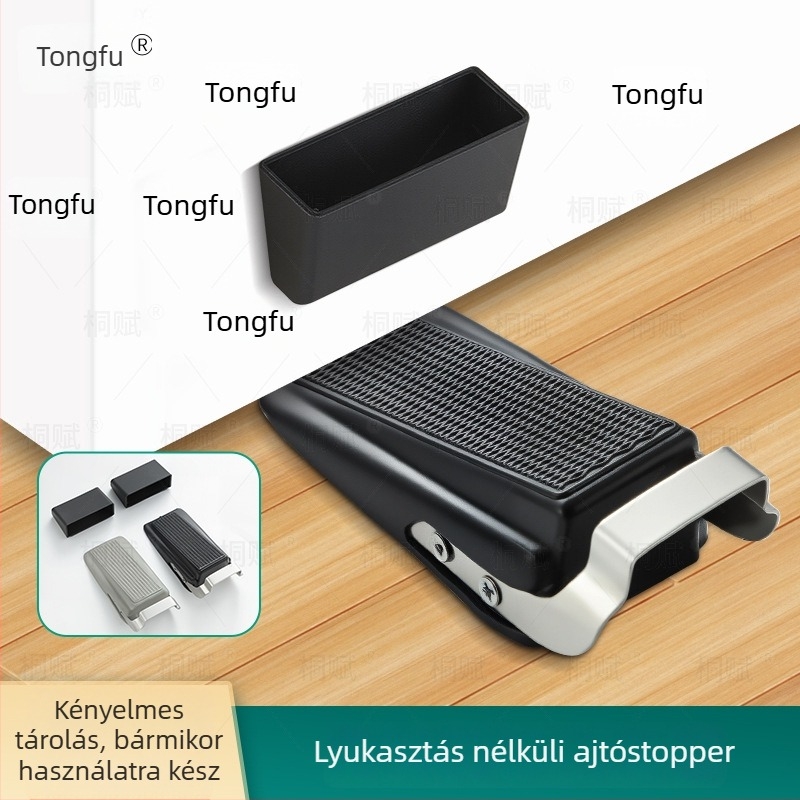 Rozsdamentes acél ajtó stopper, mozgatható, padlóra szerelhető, kézi működtetés, modell Ml-stainless steel door stopper