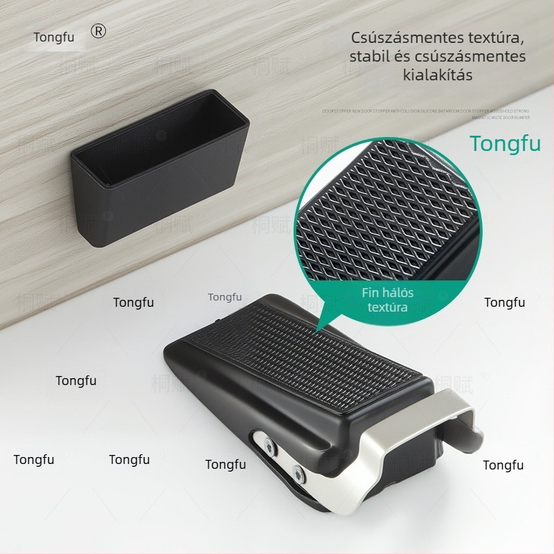 Rozsdamentes acél ajtó stopper, mozgatható, padlóra szerelhető, kézi működtetés, modell Ml-stainless steel door stopper