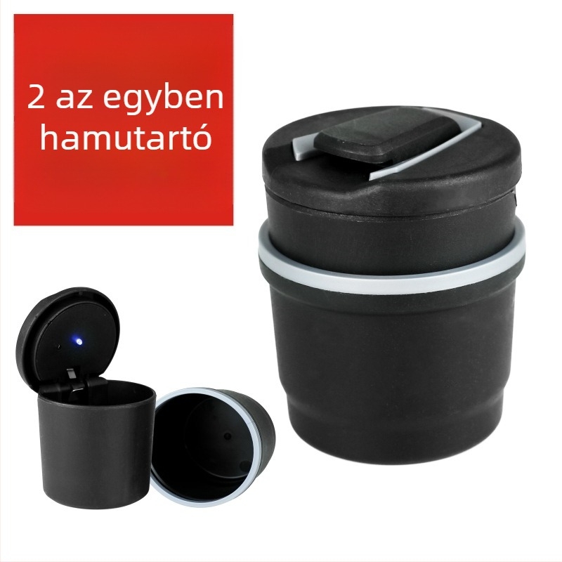 Világító autóhamutartó, műanyag, Shumai márka, öntvény