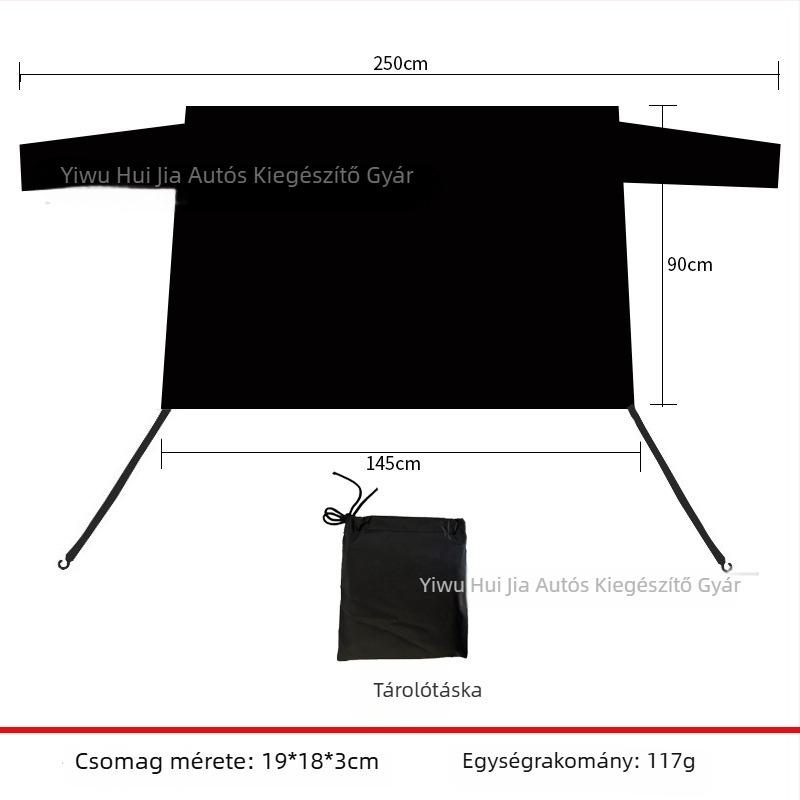 Univerzális autó hátsó szélvédő hóvédő, mágneses rögzítés, minimalistista csíkos kialakítás, 100 g
