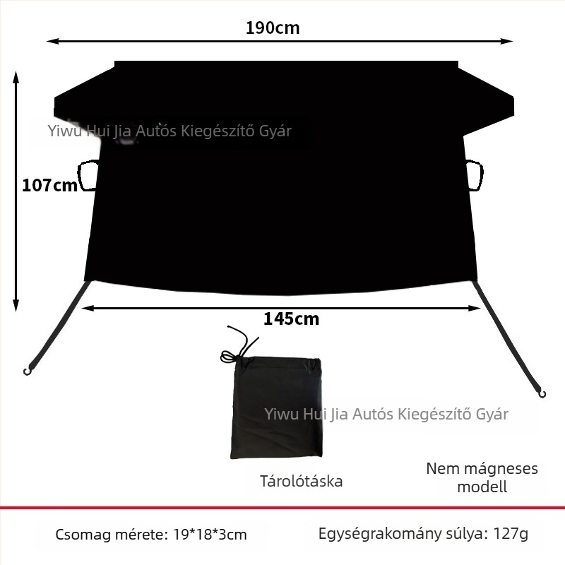 Univerzális autó hátsó szélvédő hóvédő, mágneses rögzítés, minimalistista csíkos kialakítás, 100 g