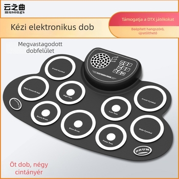 WG621 asztali elektronikus dob beépített hangszóróval, szilikon burkolattal, DTX játék támogatás, 9 dobpad, hangzás 6-10