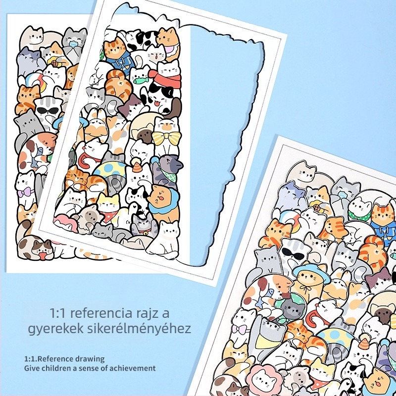 Fa macska és kutya motívummal puzzlekockák | sík puzzle, DIY-barát, 4–6 éveseknek