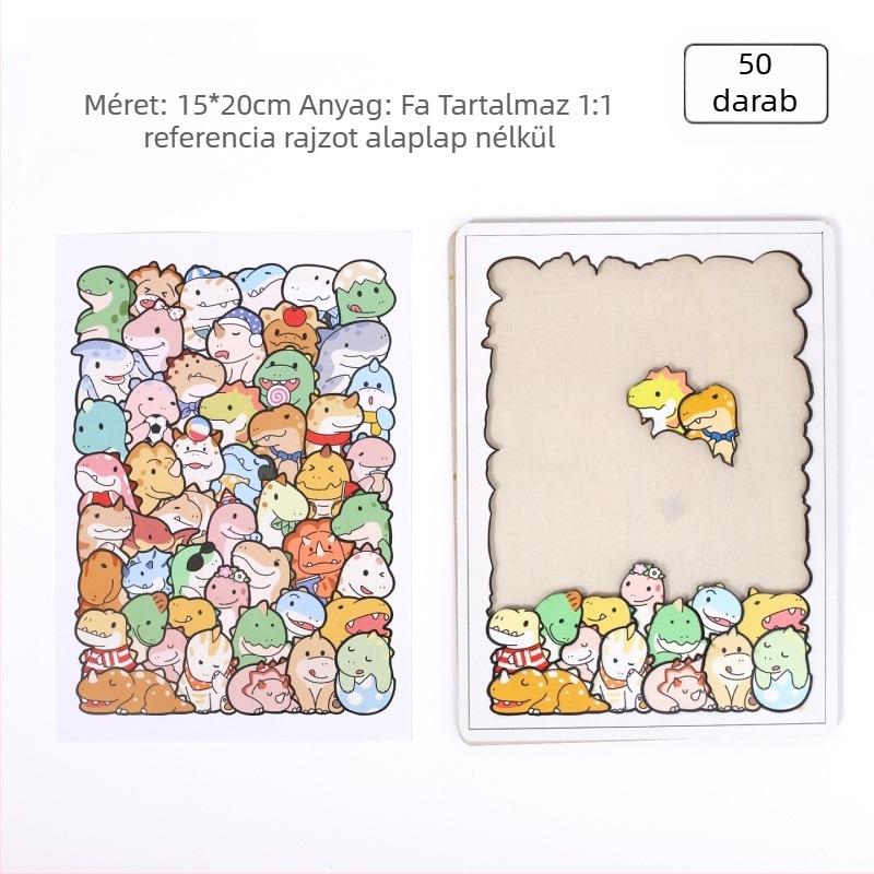 Fa macska és kutya motívummal puzzlekockák | sík puzzle, DIY-barát, 4–6 éveseknek
