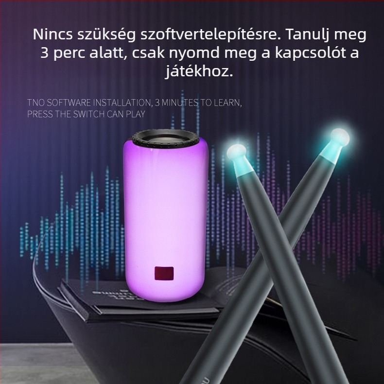 Air Knock JMS-ALL elektronikus dobkészlet, hordozható, 5-darabos dobkészlet gyerekeknek