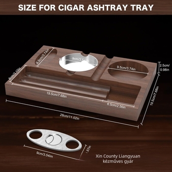 Fából készült cigaretta hamutál állvánnyal, belső és kültéri használatra, tárolási funkció, apák napja ajándék