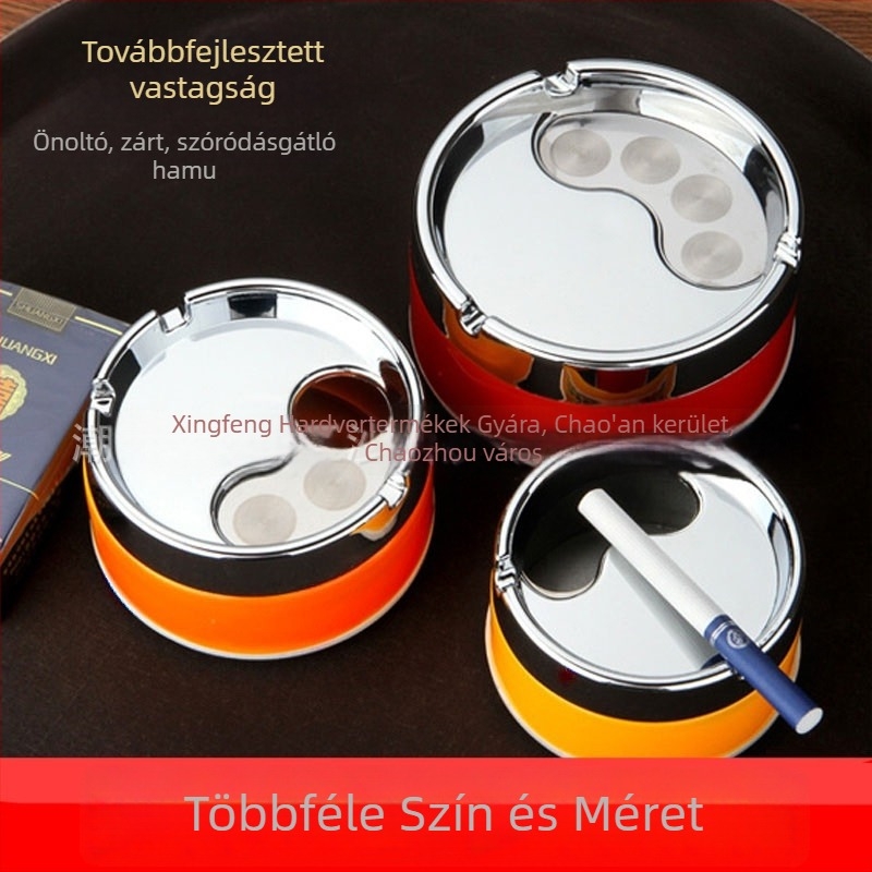 Fedeles hamutartó, nagy méretű, nappalira vagy íróasztalhoz, belső rész rozsdamentes acélból, praktikus és stílusos