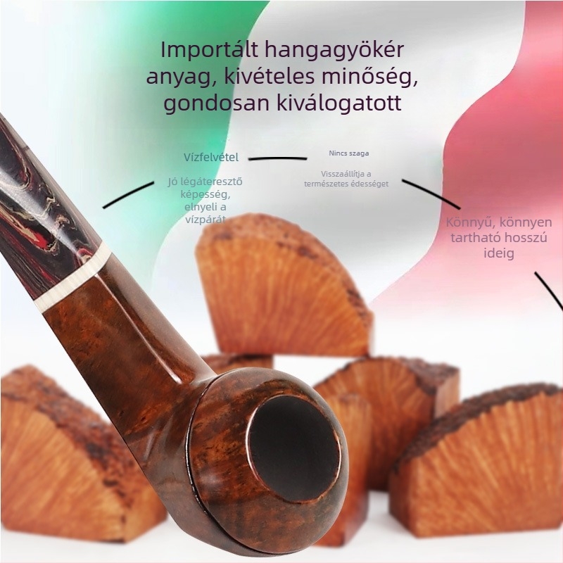 Kézzel készített pipa heather fából, 3 mm szűrővel és gumírozott szájrésszel