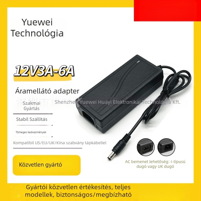 12V 3A/4A/5A tápegység LCD kijelzőkhöz, monitorokhoz, set-top boxokhoz és megfigyelő rendszerekhez