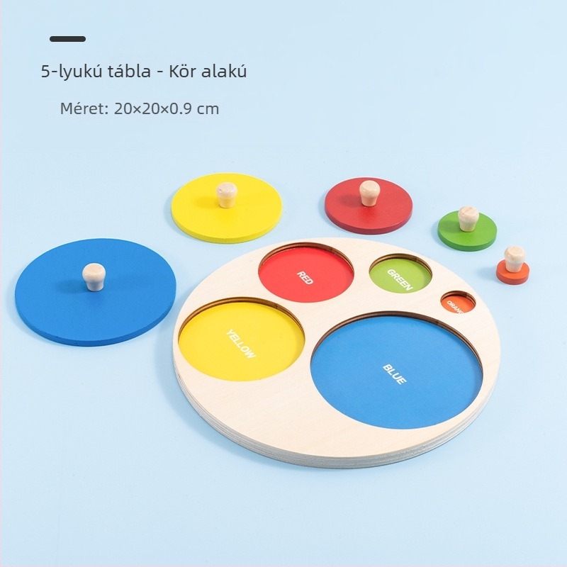 Fából készült Montessori formakereső panel – kézbefogós puzzle, 0–3 éveseknek, márka mywj, mintavételi testreszabás