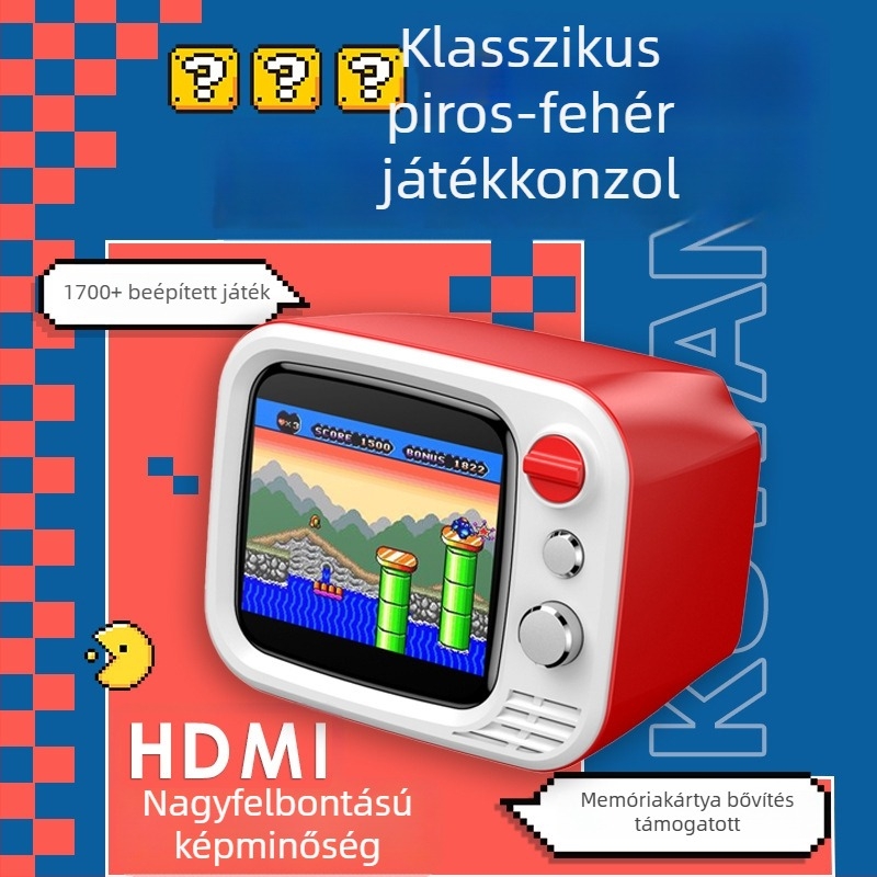 H7 TV játékkonzol – kétjátékos, 720p kimenet, ABS retro dizájn