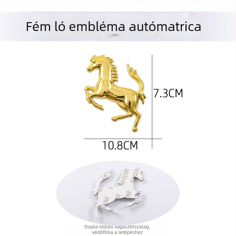 3D metall autóembléma matrica – cinkötvözet, öntapadó hátoldal, karikatúra minta