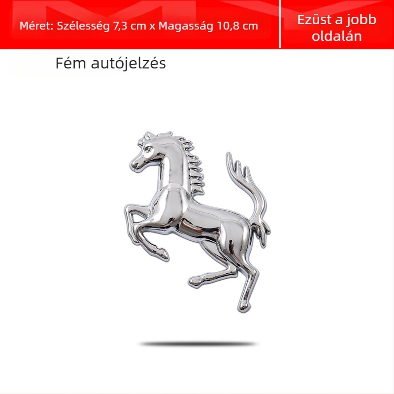 3D metall autóembléma matrica – cinkötvözet, öntapadó hátoldal, karikatúra minta