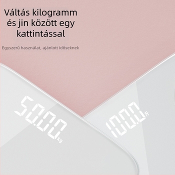 Thousand Sure S450 Digitális testzsírs mérleg, 0,5–180 kg tartomány, edzett üveg, LCD kijelző, újratölthető elem