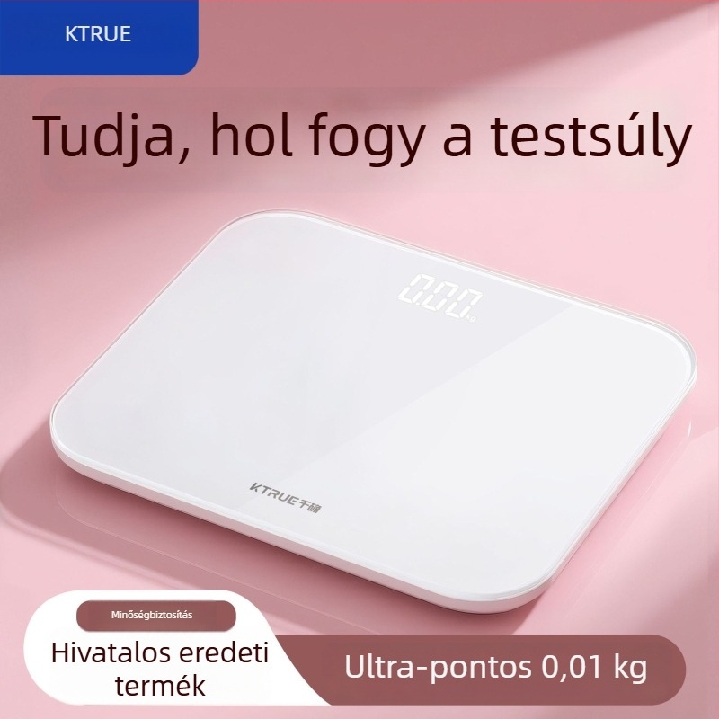 Thousand Sure S450 Digitális testzsírs mérleg, 0,5–180 kg tartomány, edzett üveg, LCD kijelző, újratölthető elem