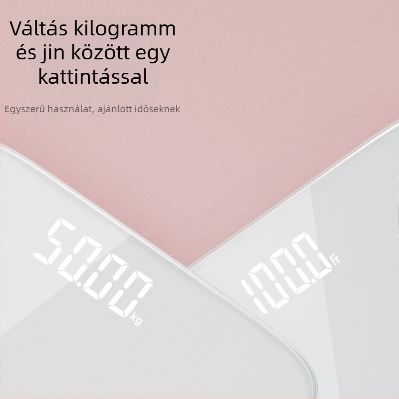 Thousand Sure S450 Digitális testzsírs mérleg, 0,5–180 kg tartomány, edzett üveg, LCD kijelző, újratölthető elem