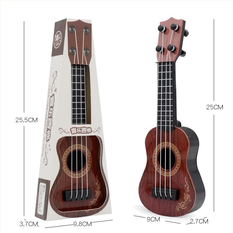Műanyag játék ukulele – Mini négyhúros gitár gyerekeknek, 4–6 éveseknek, oktató hangszer