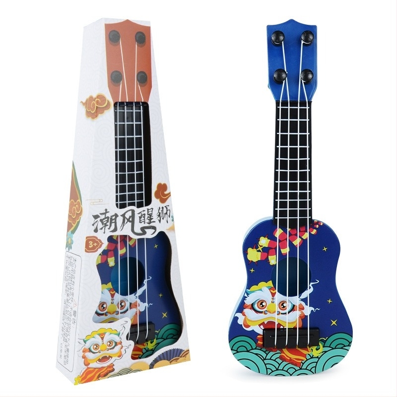 Műanyag játék ukulele – Mini négyhúros gitár gyerekeknek, 4–6 éveseknek, oktató hangszer