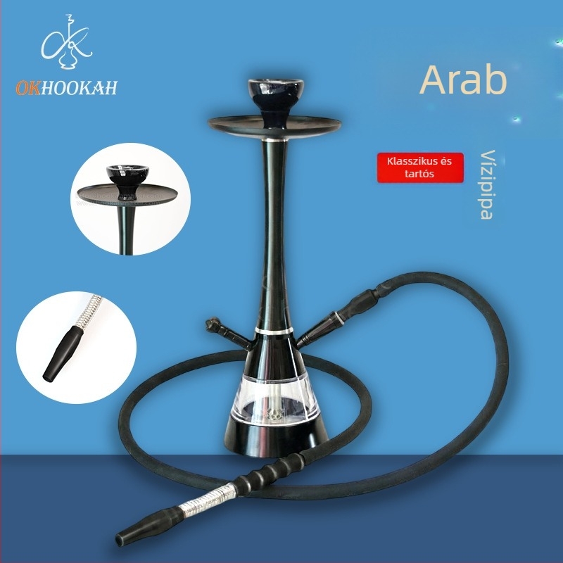Rozsdamentes acélból készült kónikus arab hookah készlet, egy- és kétcsöves kialakítás, logó testreszabható