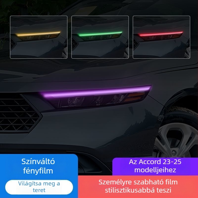 Honda Accord 2023-2025 fényszóró színváltó fólia, nappali menetfény dekoratív matrica.