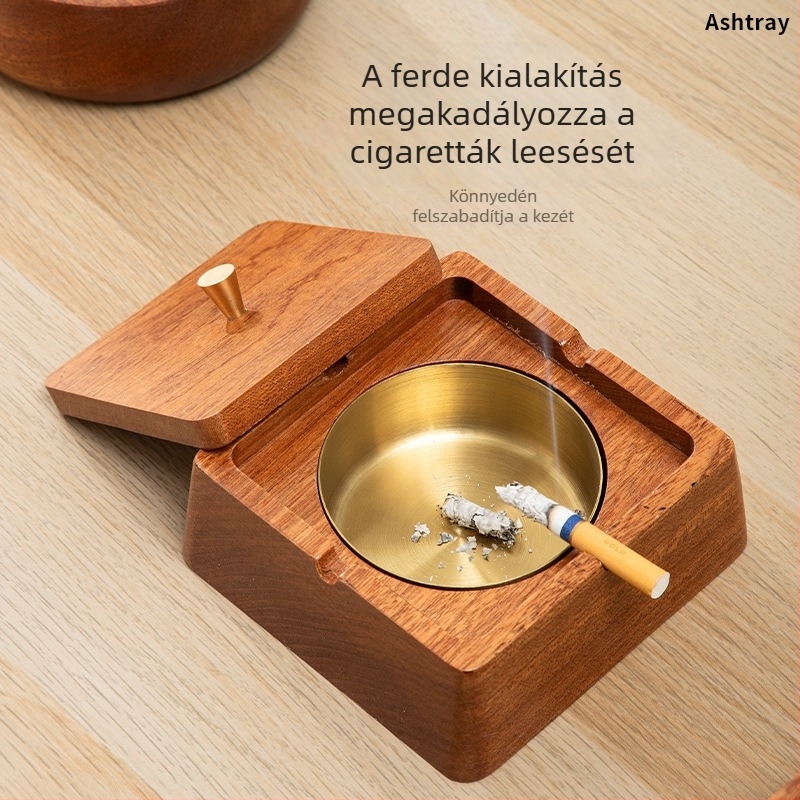 Ebona fa hamutartó fedővel, hordozható, új kínai stílusú, dekoratív fa darab