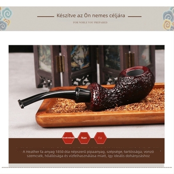 Heatherwood dohányzó pipa, hordozható, kézzel készített, 9 mm szűrővel, hőálló