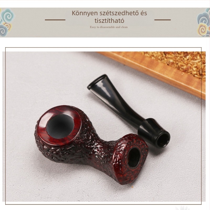 Heatherwood dohányzó pipa, hordozható, kézzel készített, 9 mm szűrővel, hőálló