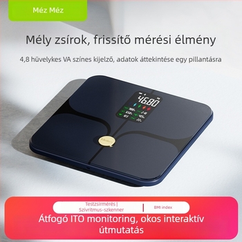 Okos testzsírmérő Bluetooth csatlakozással, méri a testsúlyt, zsírt, nedvességet és kalóriákat, 180 kg kapacitás